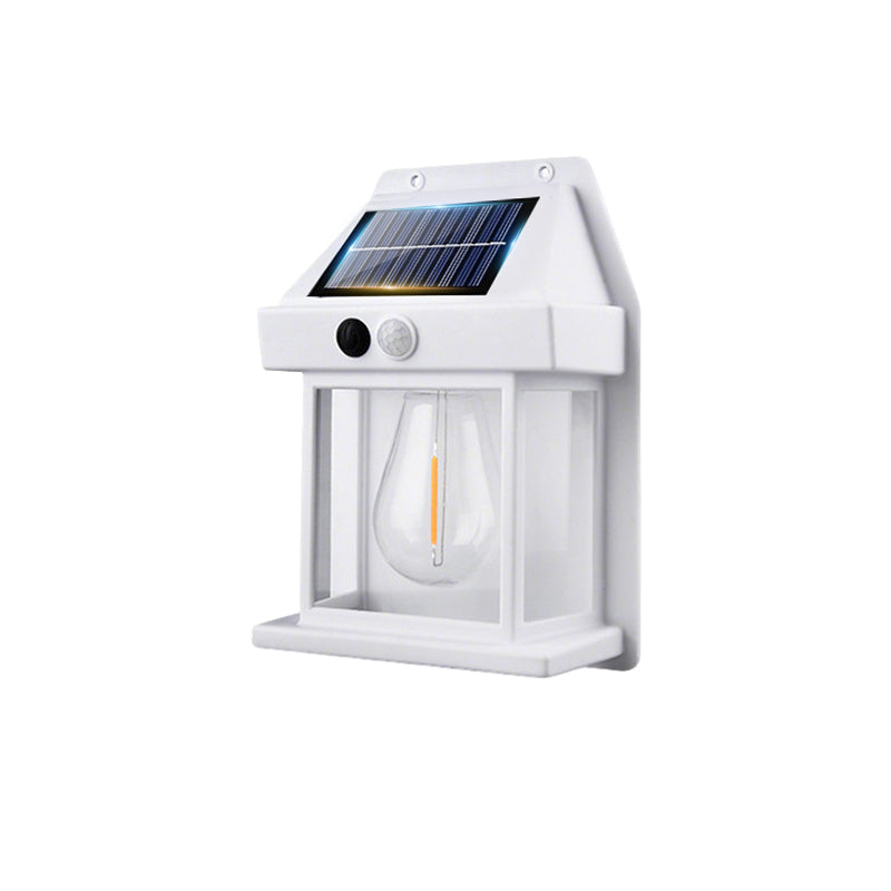 ⏳Zeitlich begrenztes Angebot⏳ Solar-Wandleuchte mit Bewegungsmelder – warmweißes Licht im Laternenstil, 3 Modi, Schwarz oder Weiß