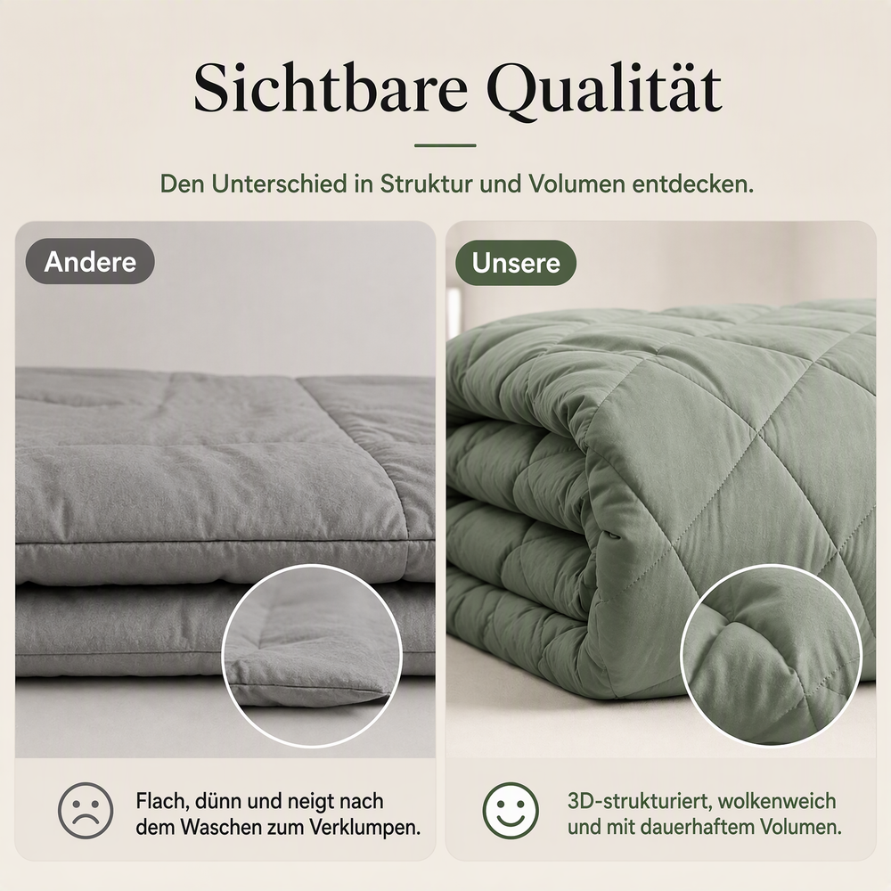 🛏️50 % RABATT⏰ 3‑teiliges gestepptes Bettwäsche‑Set, weich & gemütlich fürs Schlafzimmer