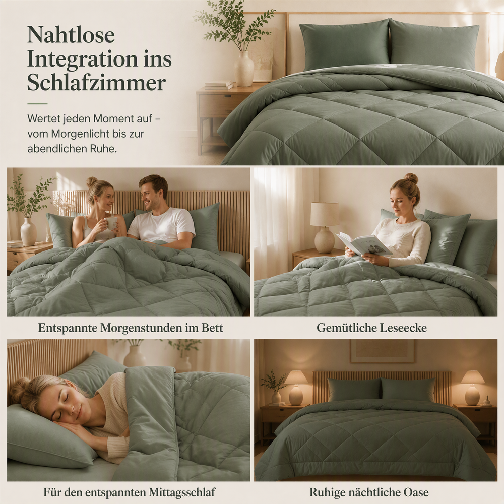 🛏️50 % RABATT⏰ 3‑teiliges gestepptes Bettwäsche‑Set, weich & gemütlich fürs Schlafzimmer