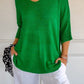 📢📢50 % Rabatt!! ⏰ Unifarbenes gestricktes Top mit V-Ausschnitt