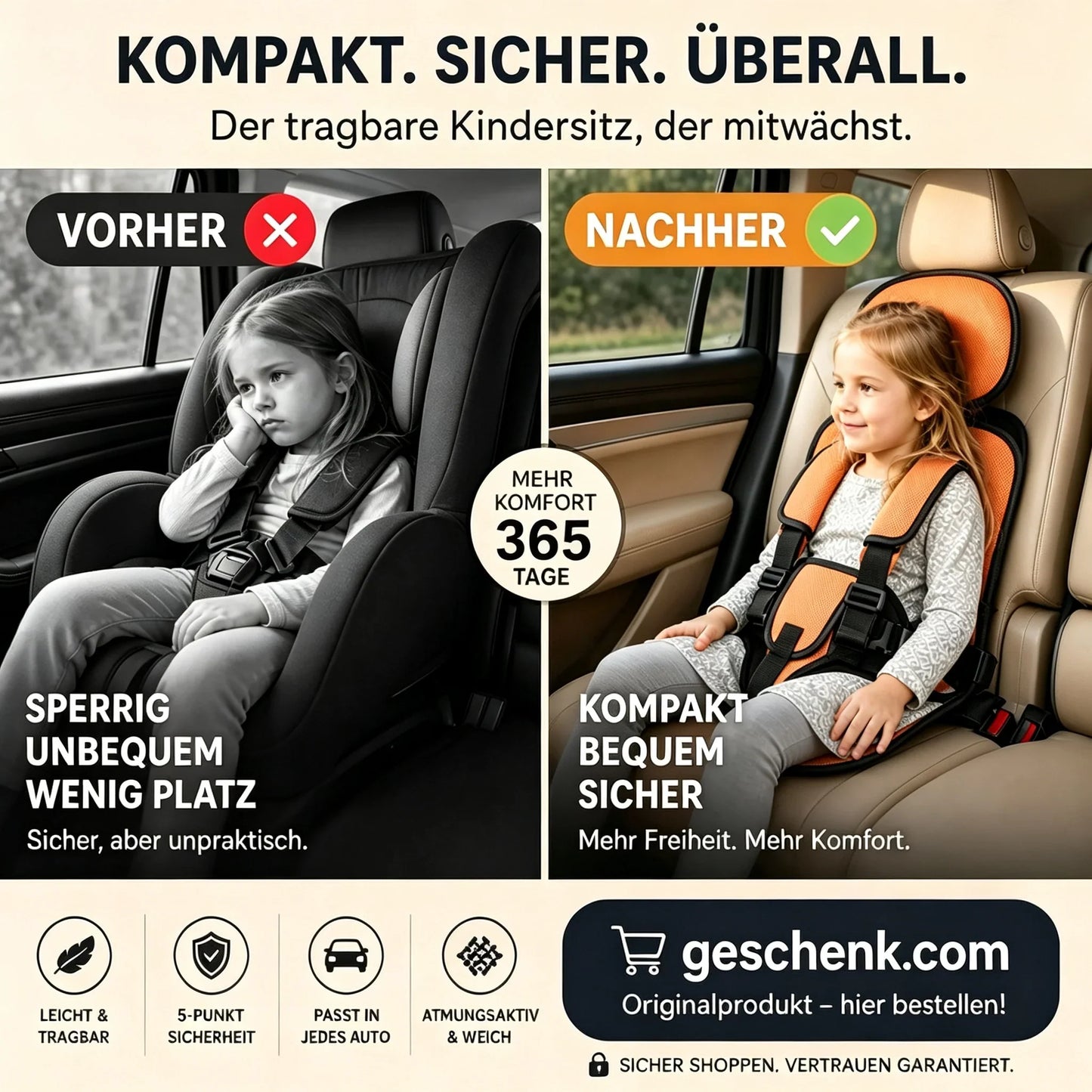 🔥50% Rabatt!💥Kindersitz fürs Auto – Faltbar, sicher, überall dabei!🧒5-Punkt-Gurt, atmungsaktiv, für 0–12 Jahre⚡