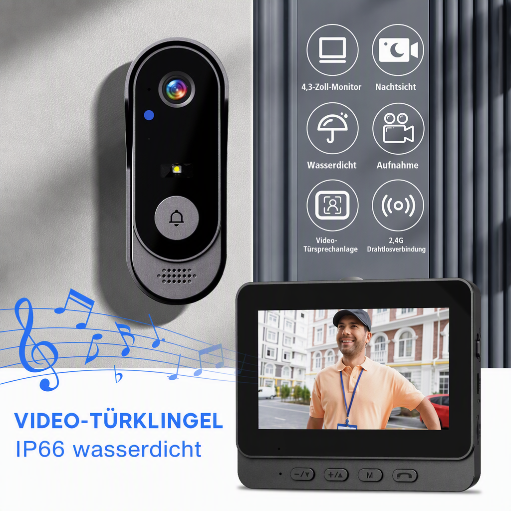 📹💎70% RABATT! Drahtlose Türklingel-Kamera – 1080P HD, 170° Weitwinkel & IPX65 wetterfest – Für mehr Sicherheit und Kontrolle an Ihrer Haustür 🏡