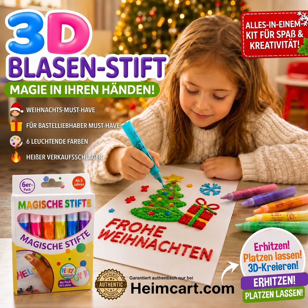 📢📢50% RABATT !!⏰Magic Pen – Zeichne 3D-Motive mit nur einem Strich!🎄DIY Bubble Magic Drawing Pens