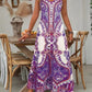 👗JETZT 50 % RABATT!💃Maxikleid für Damen mit Retro-Print und V-Ausschnit✨