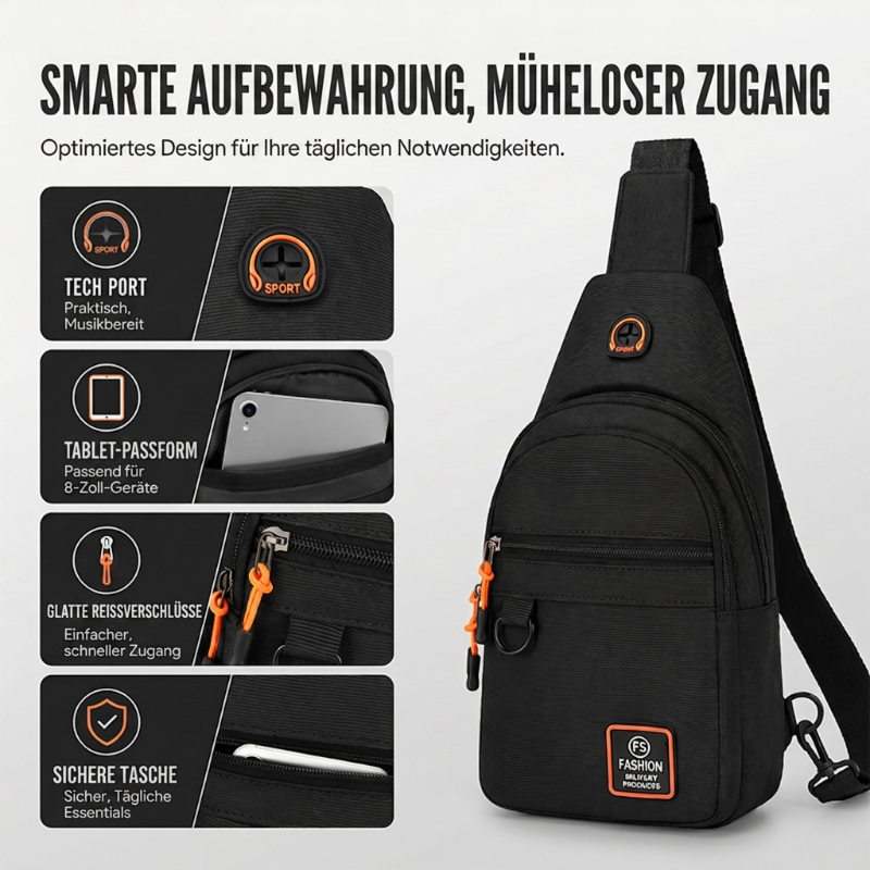 🎒 50% RABATT! 💼 Wasserdichte Umhängetasche mit mehreren Fächern – Verstellbarer Trageriemen – Ideal für Alltag, Reisen oder Ausflüge – trockener & sicherer Stauraum 🌧️✨