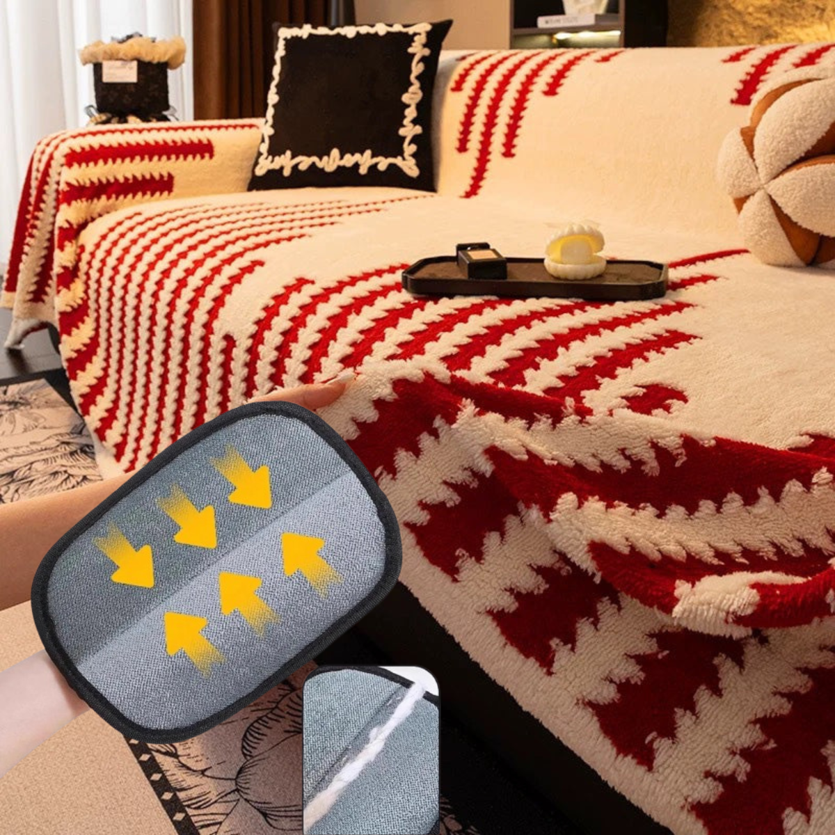 🛋️ 50% RABATT 2026! ✨ Plüsch Sofaüberwurf - Extra Dicke & Rutschfeste Decke mit Elastischen Kanten für Herbst und Winter 🍂❄️