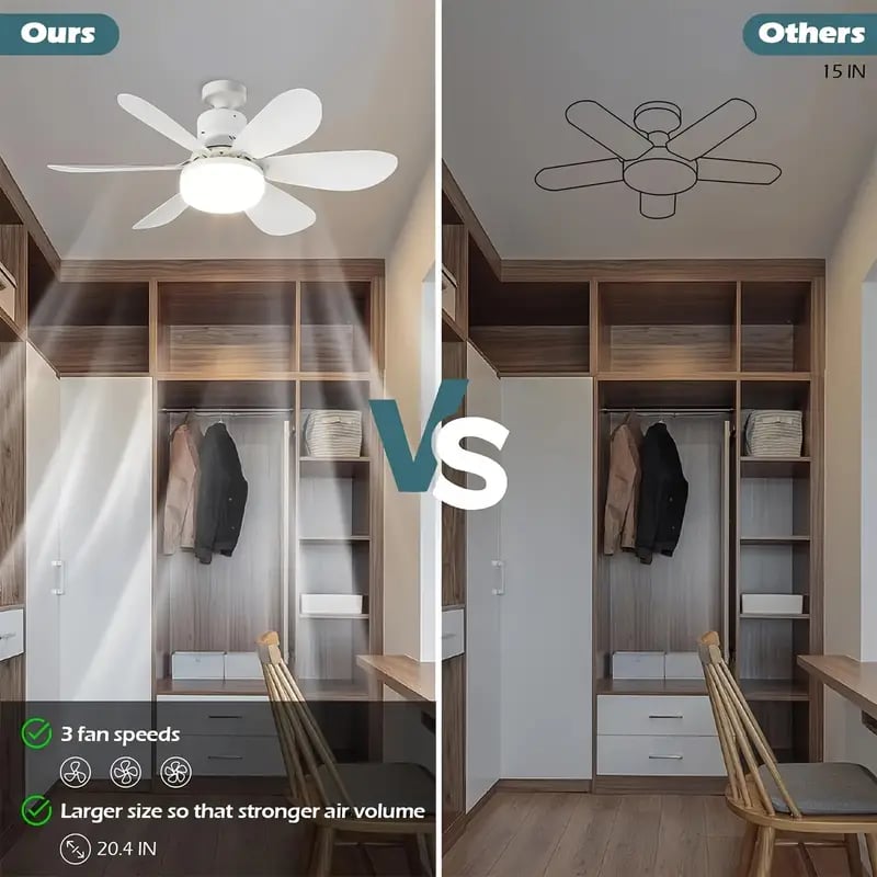 ⏳ LETZTER TAG – 50% RABATT! 🔥 💡 40W LED-Deckenventilator mit Licht & Fernbedienung – Ultra-leise (52 cm) 🎯 🔌 E27-Fassung + GRATIS B22-Adapter 😴 Perfekt für Schlafzimmer, 👩‍🍳 Küche & 🛠️ Garage