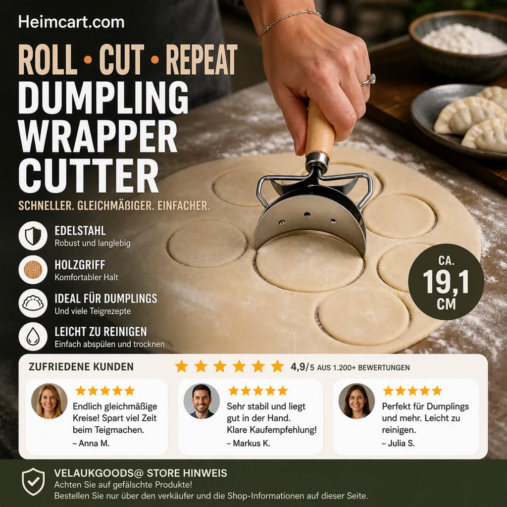 🥟 Spare 50 %! 🔪 Teigtaschenausstecher – Edelstahl, für einfaches und gleichmäßiges Schneiden ✨