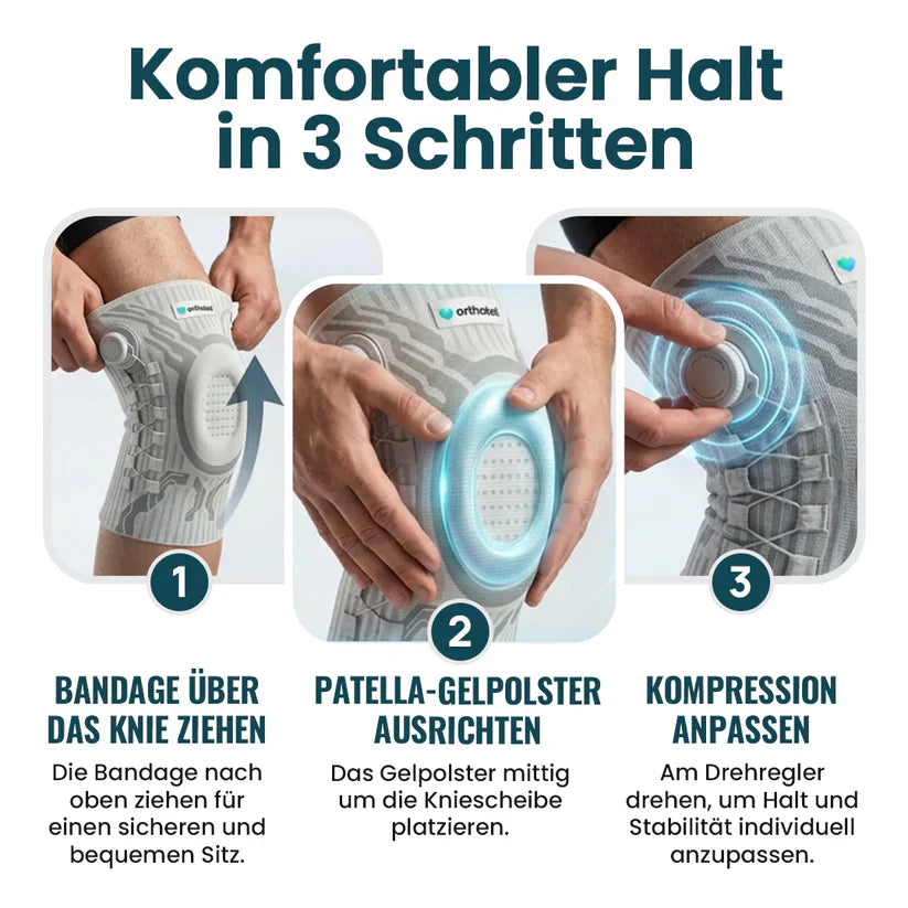 ⏰ Nur noch heute 50% Rabatt! 💥 Intelligente Knieorthese mit verstellbarem Kompressionsknopf | Atmungsaktives Netzgewebe & Stoßdämpfender Gelring für Sport, Laufen & Gelenkschutz 🍃