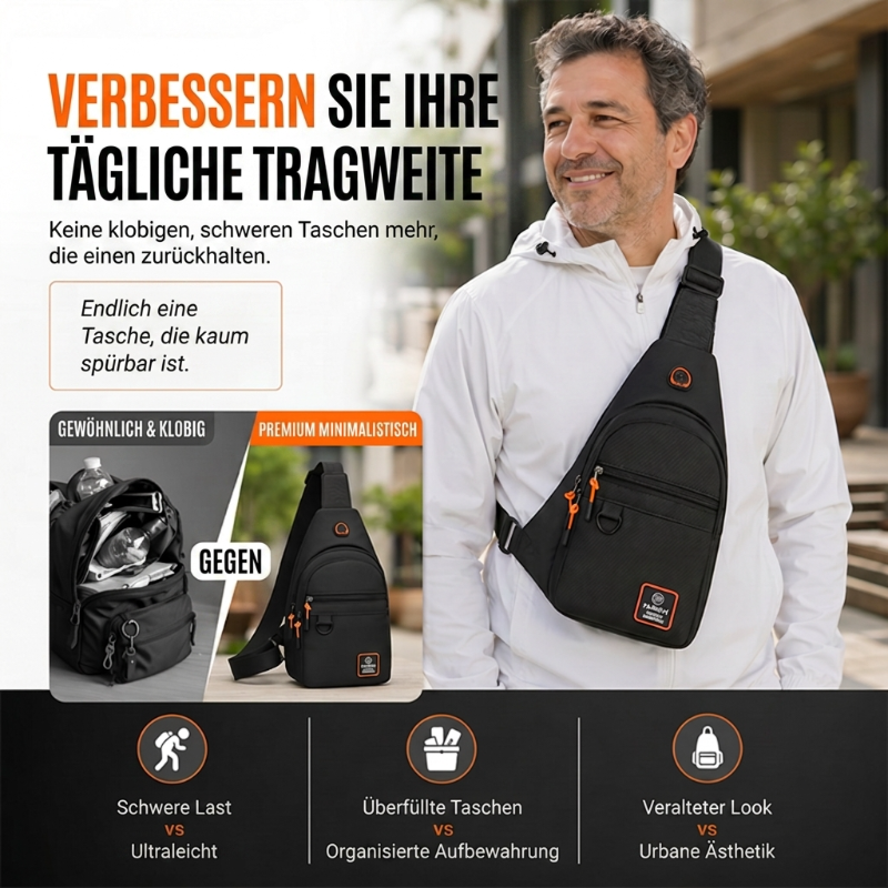 🎒 50% RABATT! 💼 Wasserdichte Umhängetasche mit mehreren Fächern – Verstellbarer Trageriemen – Ideal für Alltag, Reisen oder Ausflüge – trockener & sicherer Stauraum 🌧️✨