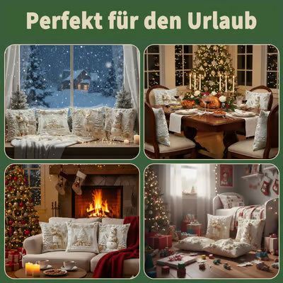🎄Kissenbezüge mit Weihnachtsmotiven🎁Wärme und Freude während der Feiertage verbreiten