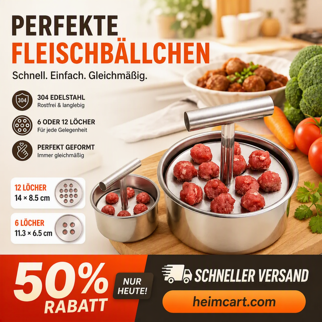 📢📢 50 % Rabatt !! ⏰🍡 Fleischbällchen‑Maker aus lebensmittelechtem Edelstahl für die Küche