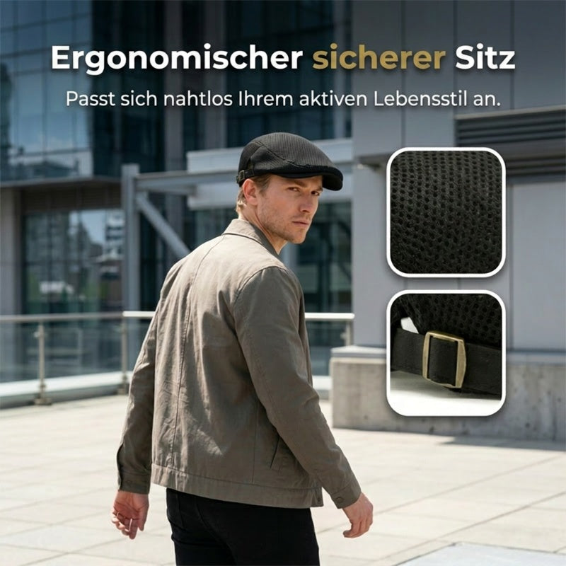 🧢 JETZT 50% RABATT! 🌿 Atmungsaktive Schiebermütze mit verstellbarem Riemen – Netzstoff, klassischer Ivy-Stil & integriertes Schweißband – ganztäglicher Komfort ✨
