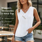 Einfarbiges V-Ausschnitt-Tanktop für Damen – atmungsaktiv & vielseitig