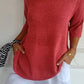 📢📢50 % Rabatt!! ⏰ Unifarbenes gestricktes Top mit V-Ausschnitt