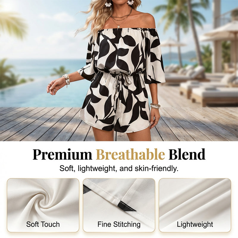 👗Neu eingetroffen – 50 % Rabatt☀️Off-Shoulder-Shorts-Jumpsuit für Damen