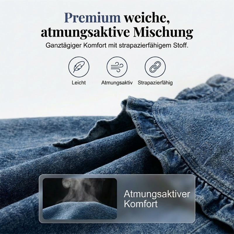 🔥 LIMITIERTE AKTION: -50% ✨ Damen-Jeansjacke mit Rüschen – leichter Luxus-Look für jeden Tag 💫