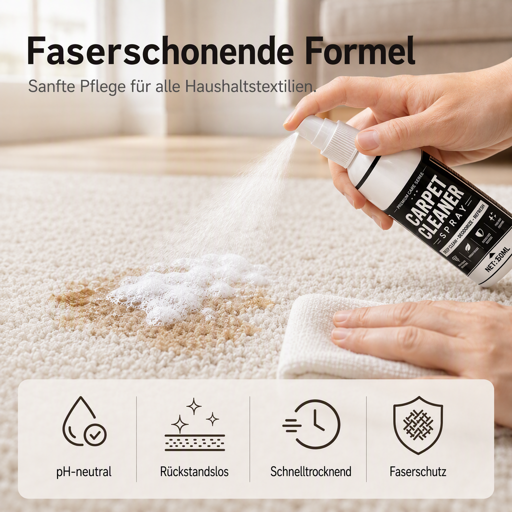 🔥50 % Rabatt🔥Teppichspray mit Tiefenwirkung – hartnäckige Flecken lösen, Gerüche neutralisieren! ✨