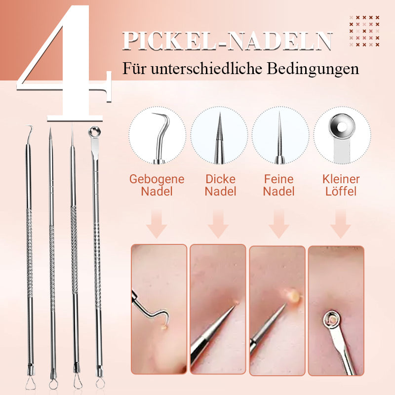 ⚡ 50% RABATT! ✨ EDELSTAHL-MITESSERENTFERNER - 7-teiliges Set für Tiefenreinigung, Präzisionswerkzeuge für Gesichtspflege, Sterilisierbar und Hautschonend 🌟🧴