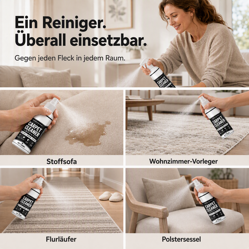 🔥50 % Rabatt🔥Teppichspray mit Tiefenwirkung – hartnäckige Flecken lösen, Gerüche neutralisieren! ✨