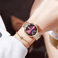 📢📢50 % RABATT !! ⏰Modische Damenuhr mit synthetischem Diamant und Mond, Sternmuster