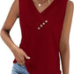 Einfarbiges V-Ausschnitt-Tanktop für Damen – atmungsaktiv & vielseitig