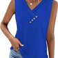 Einfarbiges V-Ausschnitt-Tanktop für Damen – atmungsaktiv & vielseitig