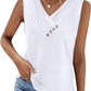 Einfarbiges V-Ausschnitt-Tanktop für Damen – atmungsaktiv & vielseitig