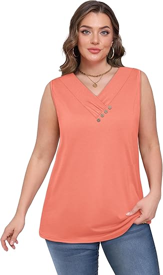 Einfarbiges V-Ausschnitt-Tanktop für Damen – atmungsaktiv & vielseitig