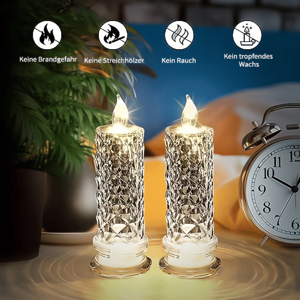 🔥Letzter Tag 50% Rabatt🎁Set mit 1 LED-Kristallkerzenleuchtern