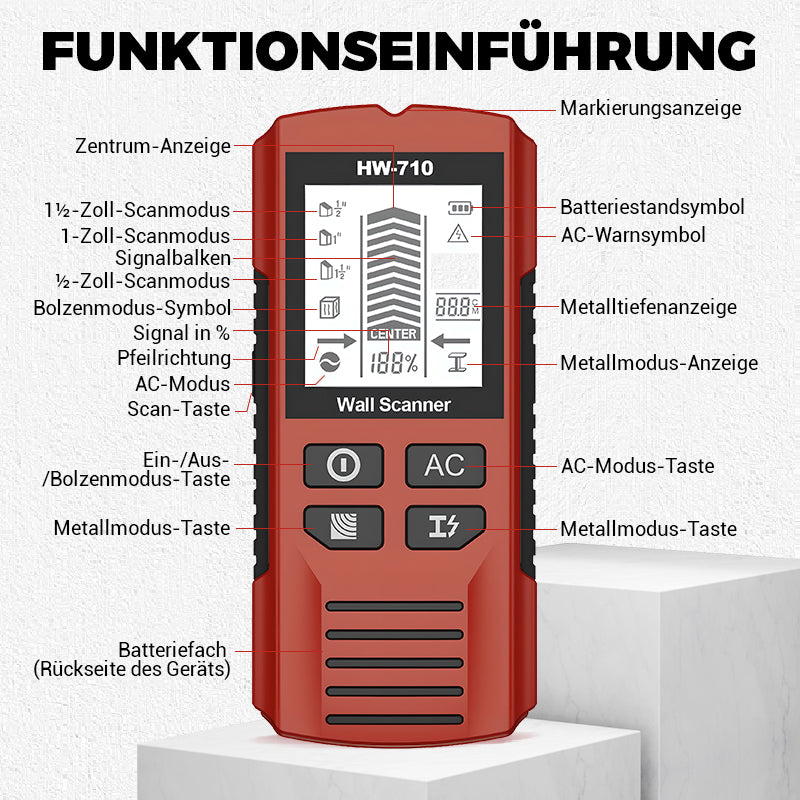 🔍Multifunktionaler Handheld Metall- & Wanddetektor