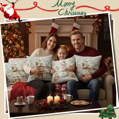 🎄Kissenbezüge mit Weihnachtsmotiven🎁Wärme und Freude während der Feiertage verbreiten