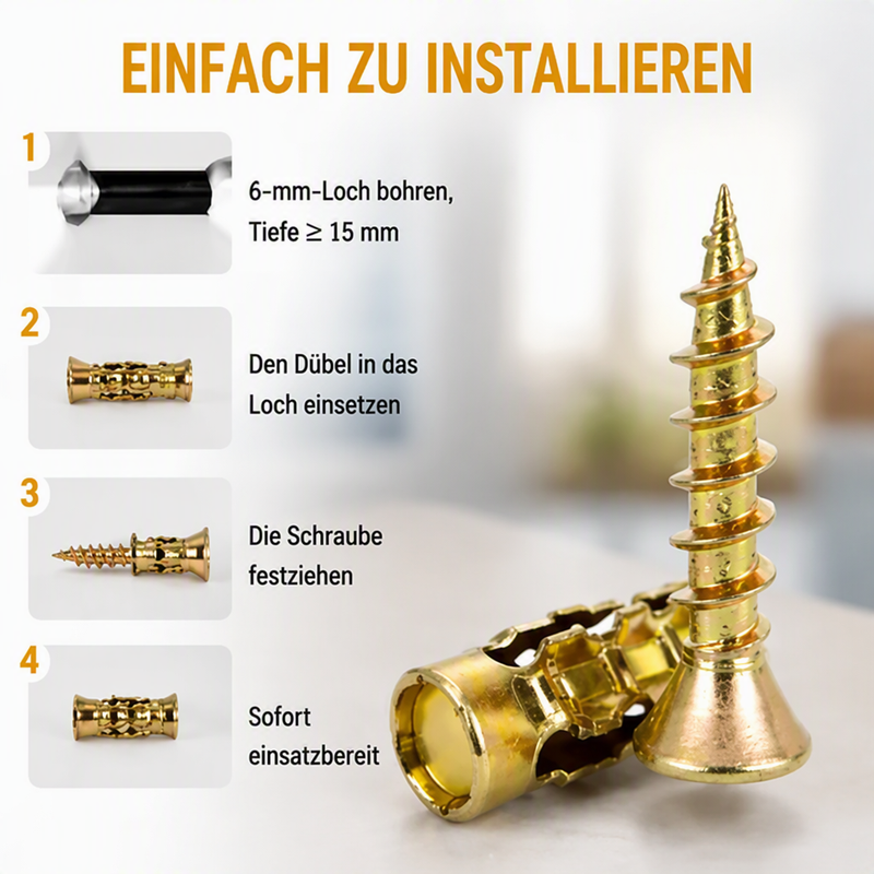 📢📢MEHR KAUFEN MEHR SPAREN🔩Aufgerüstete Gezahnte Eisen-Expansionsschraube