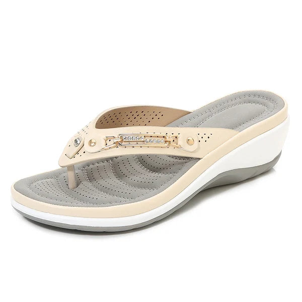 🎁2026 Neues Design der offenen Form✨🩴Weich gepolsterte Damen-Flip-Flop-Sandalen