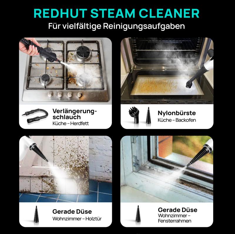 💎 50% RABATT! 💎 Hand-Multiflächen-Dampfreiniger mit Druckboost – 12-teiliges Set, Chemiefrei & 99,9 % Keimabtötung