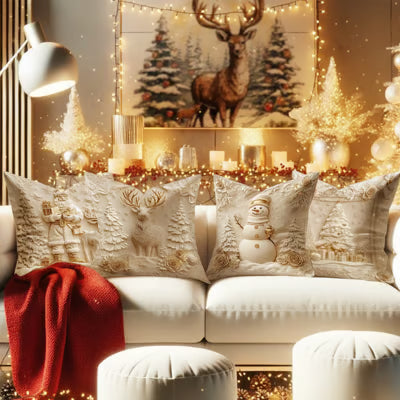🎄Kissenbezüge mit Weihnachtsmotiven🎁Wärme und Freude während der Feiertage verbreiten