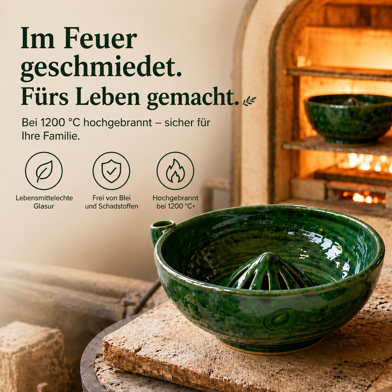 🍓🌀 Handgefertigte Keramikschale mit Beerenmuster – originell, raffiniert & alltagstauglich