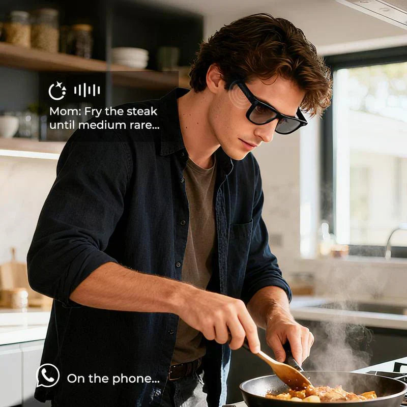 AI AR Smart Glasses, Erste KI-Brille mit ChatGPT & Gemini Support, Ultra-leicht 49g, Echtzeit-Übersetzung & Navigation, Meeting-Notizen, 10 Min. Videoaufnahme für Content Creator