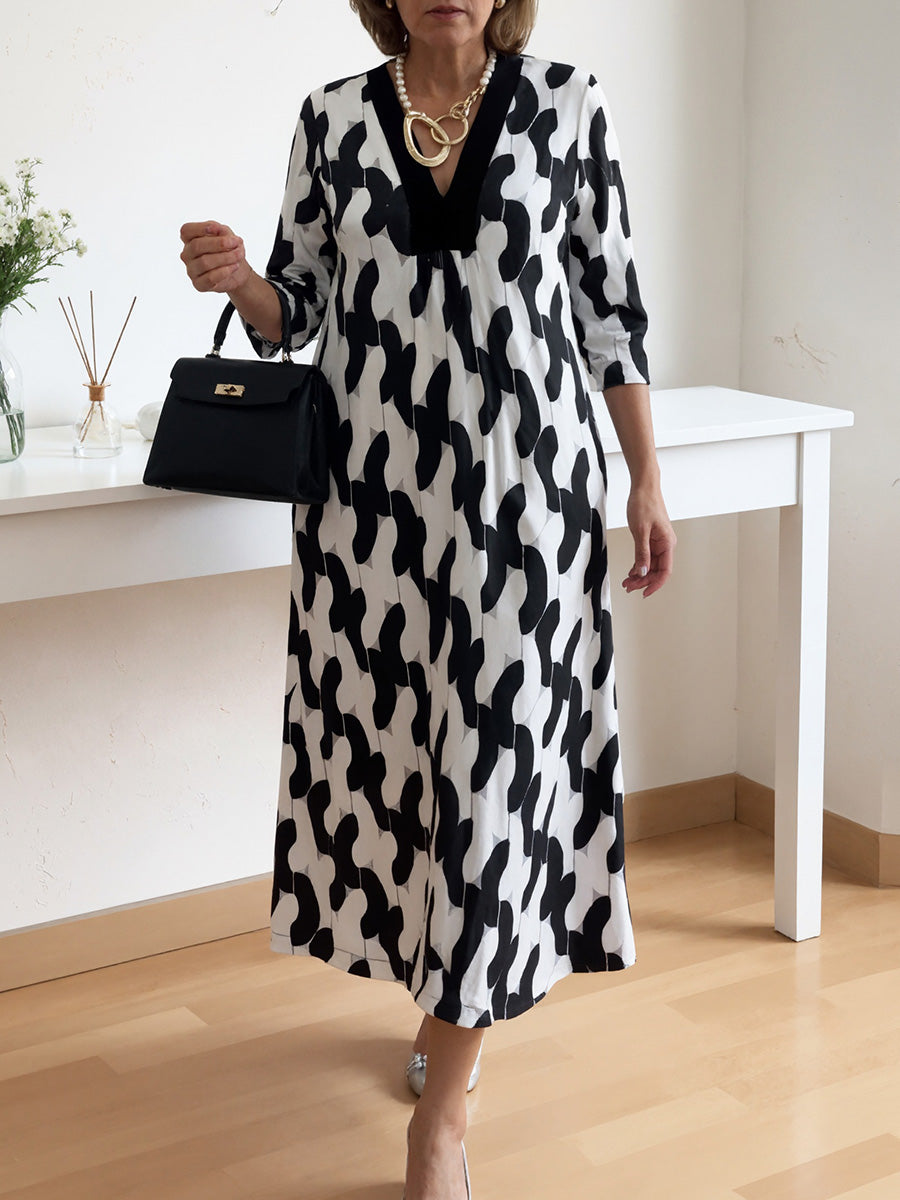 🌸Frühlingsangebot: 50% Rabatt!🔥 Lässig-schickes Maxikleid – V-Ausschnitt, halblange Ärmel, perfekt für jeden Tag ✨