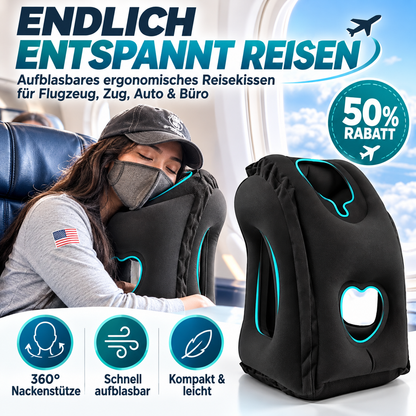 🔥50 % RABATT🌬️✈️😴 Tragbares, aufblasbares, ergonomisches Reisekissen: Genießen Sie jederzeit und überall einen angenehmen Schlaf 🧳💤