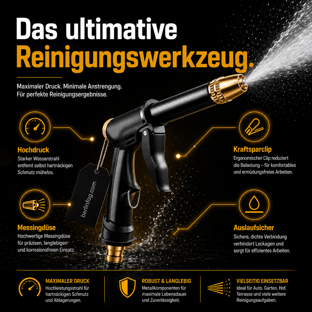 🔥Solange der Vorrat reicht 50 % Rabatt!🎉Wasserpistole für einfaches Autowaschen und vielseitiges Bewässern