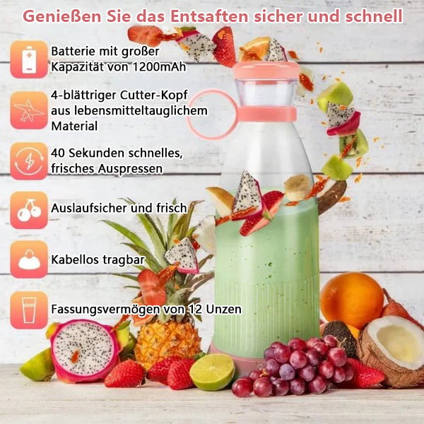 🔈🔈 50% Rabatt🎄Bestseller Tragbarer Entsafter | Frischer Saft überall und jederzeit