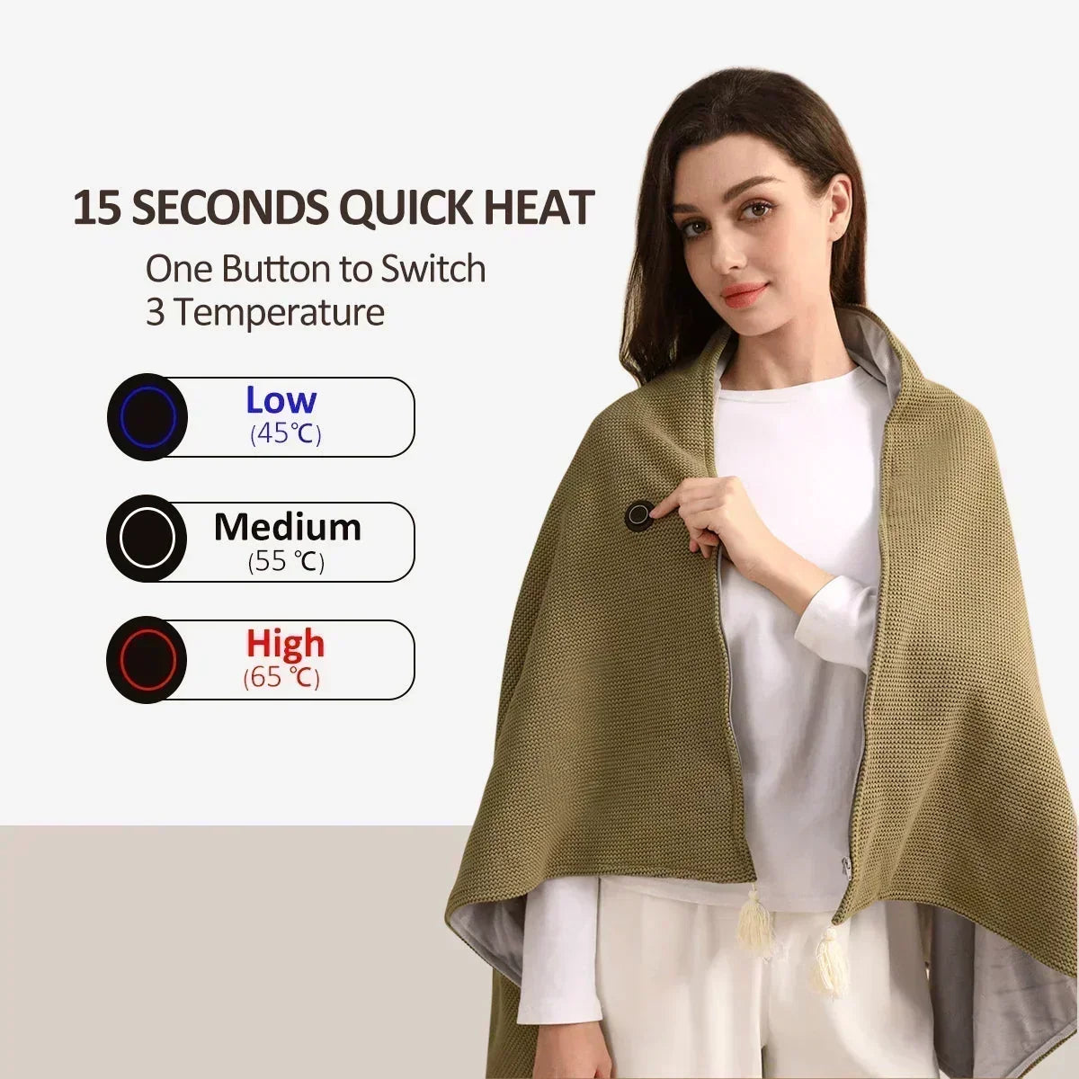 ❄️ 50% RABATT! 🔥 Tragbare elektrische Heizdecke – Schal-Design & warm durch den Winter ✨