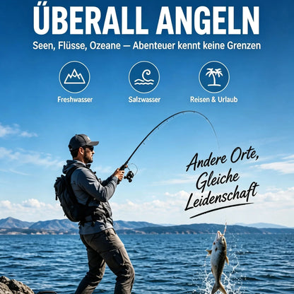 🚨⌛Nur heute: 50% Rabatt!🎣🎒Komplettes Reise-Angel-Set + Tragetasche – ideal für Angler unterwegs