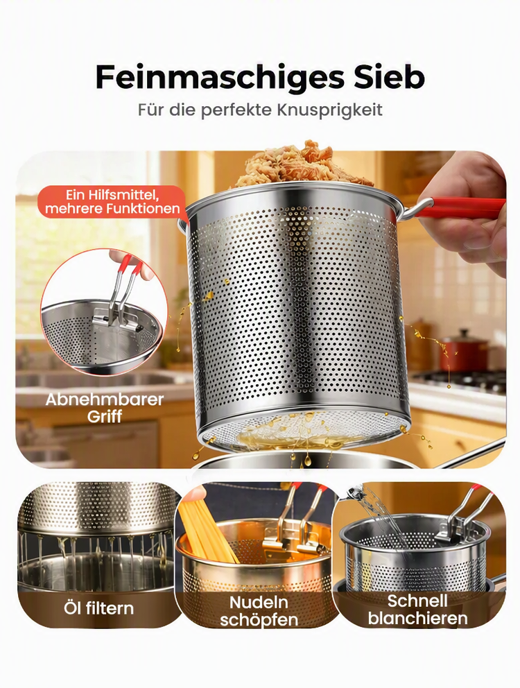 🥳HEISSER SALE 2026🥳💞50.000+ VERKAUFT!👵❤️ Multifunktionale Fritteuse aus Edelstahl 304