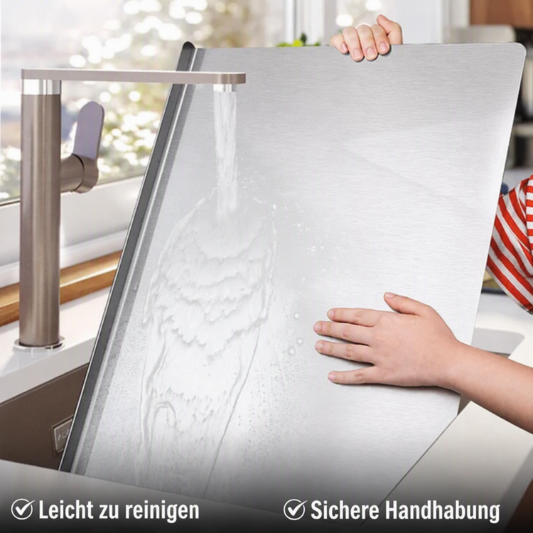 🔪 50% RABATT! ✨ Schneidebrett aus Edelstahl für die Arbeitsplatte – Hygiene, Messerschonend & Leicht zu Reinigen 🍽️