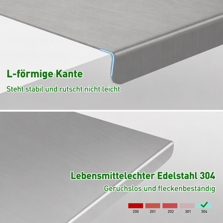 🔪 50% RABATT! ✨ Schneidebrett aus Edelstahl für die Arbeitsplatte – Hygiene, Messerschonend & Leicht zu Reinigen 🍽️