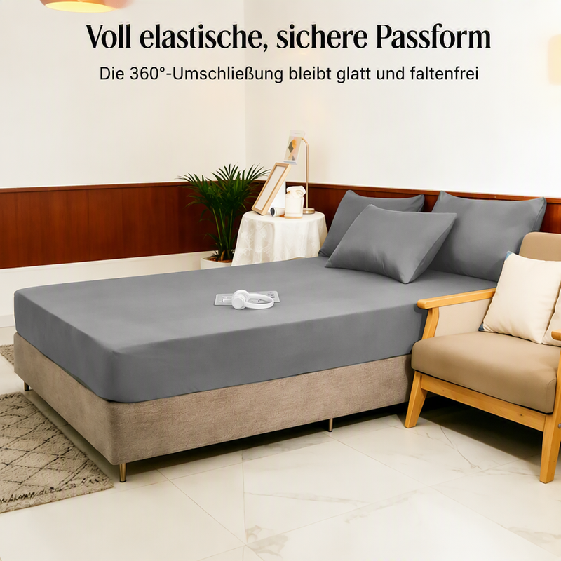 🛏️✨ 3-teiliges Spannbettlaken-Set – weich, rundum elastisch & bis 25 cm Matratzenhöhe, jetzt −50%