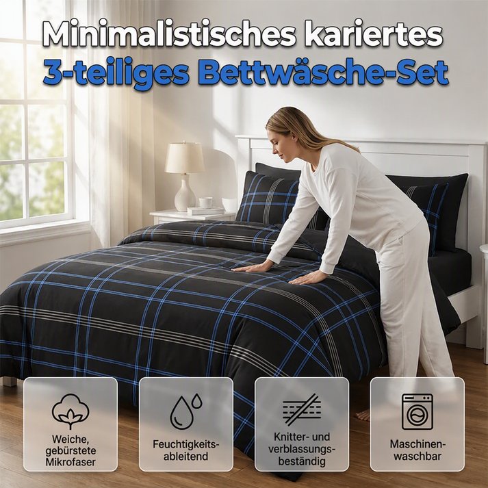 🛏️✨ Modernes geometrisches Bettwäsche-Set – weiches Polyester, vielseitige Größen & pflegeleicht, jetzt −50%