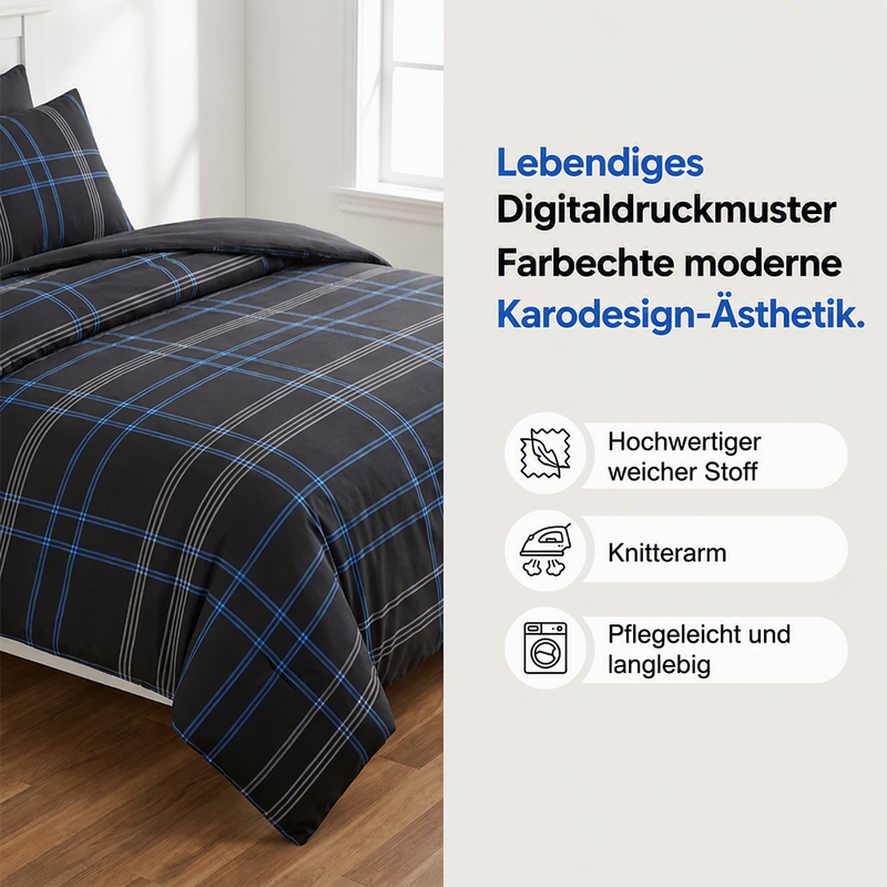 🛏️✨ Modernes geometrisches Bettwäsche-Set – weiches Polyester, vielseitige Größen & pflegeleicht, jetzt −50%